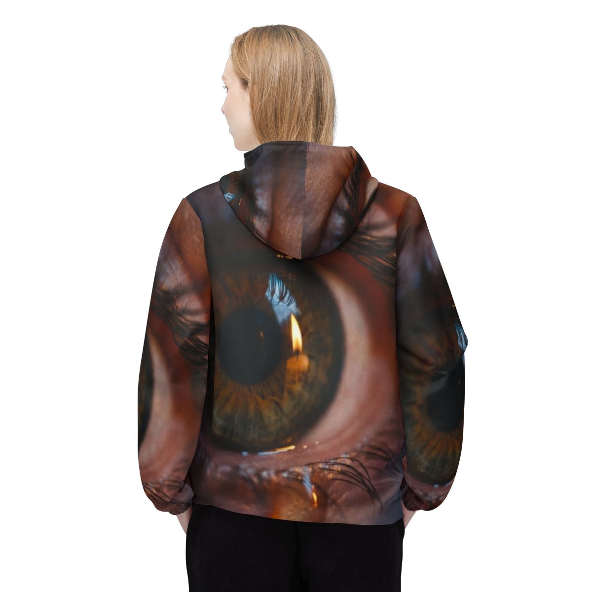 Unisex Windbreaker Jacket - Amber Iris Reflection Fine Art...