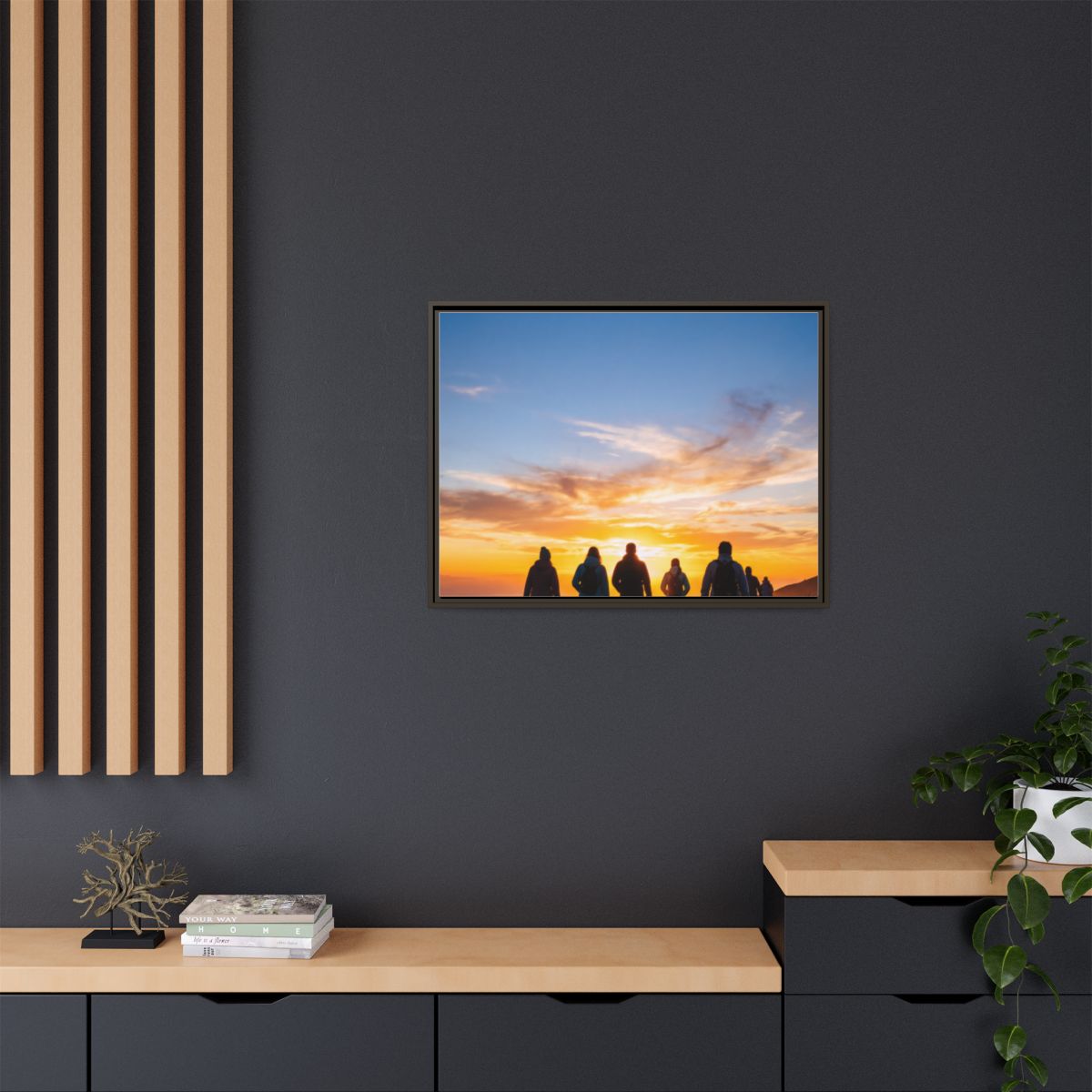 Framed Canvas - Sunset Silhouette