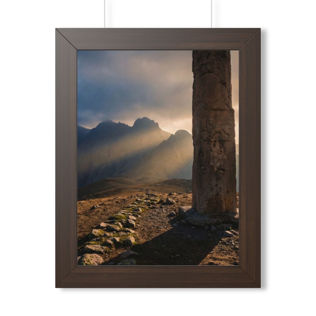 Framed Vertical Poster - Mystic Monolith Ancient Persian......
