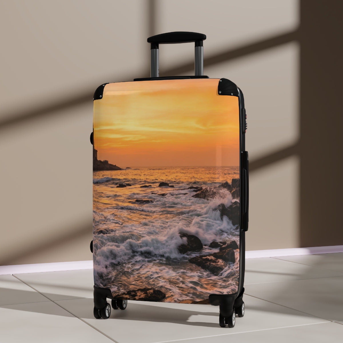 Suitcase - Sunset Shoreline Rolling Suitcase | Echovira...