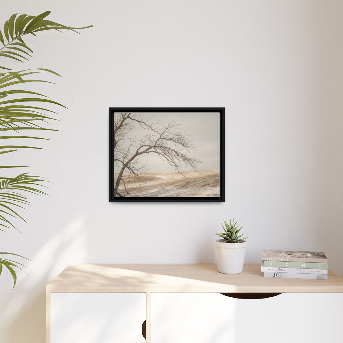 Matte Canvas, Framed - Winter Branch Solitude Landscape —......