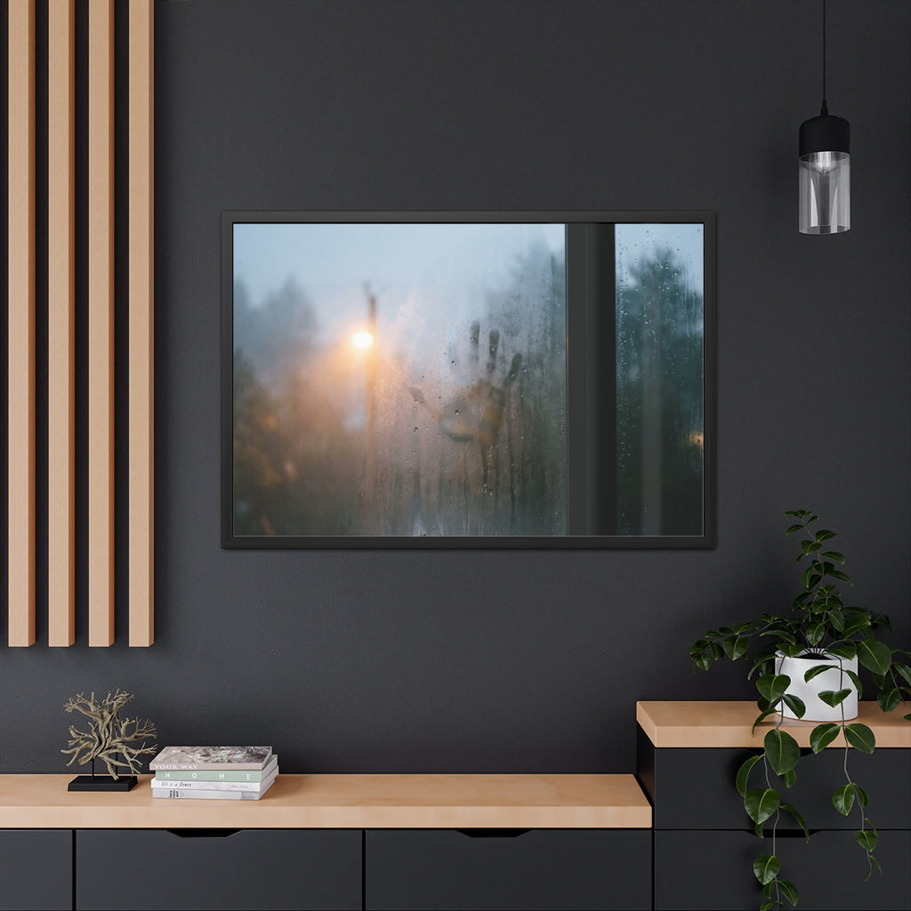Framed Posters - Rainy Window Steamed Glass Mood Art (10×8...