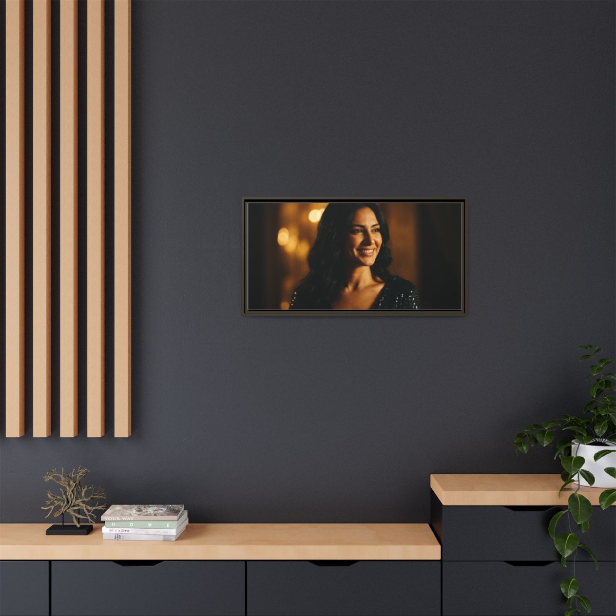 Framed Canvas Art - Golden Glamour — Espresso / 1.25"