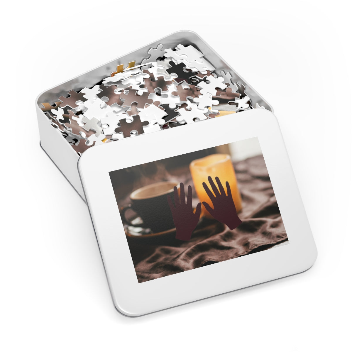 Jigsaw Puzzle with Tin - Coffee Solace Dark Academia... |...