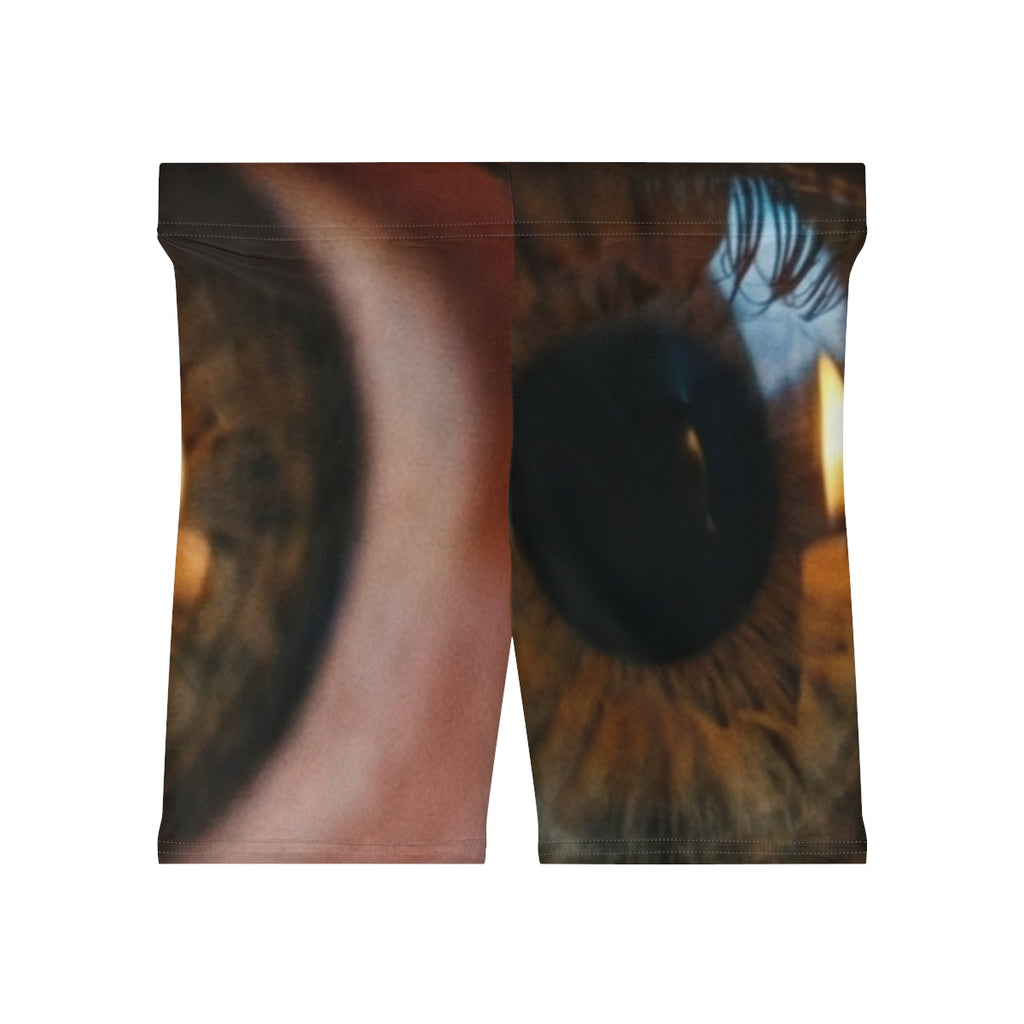 Women's Biker Shorts - Amber Iris Reflection Fine Art Print...