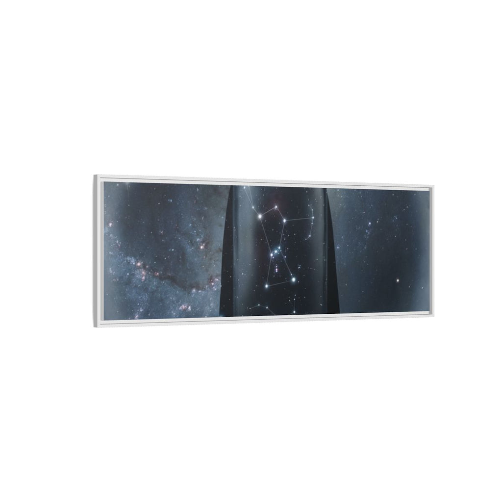 Framed Matte Canvas - Cosmic Sentinel — White / 1.25" (10×8, 12×9, 14×11, 16×12, 20×10, 18×12, 20×16, 24×16, 24×18, 36×12, 24×20, 32×16, 30×20, 30×24, 32×24, 48×16, 36×24, 48×24, 40×30, 60×20, 48×32, 60×30 & 60×40)