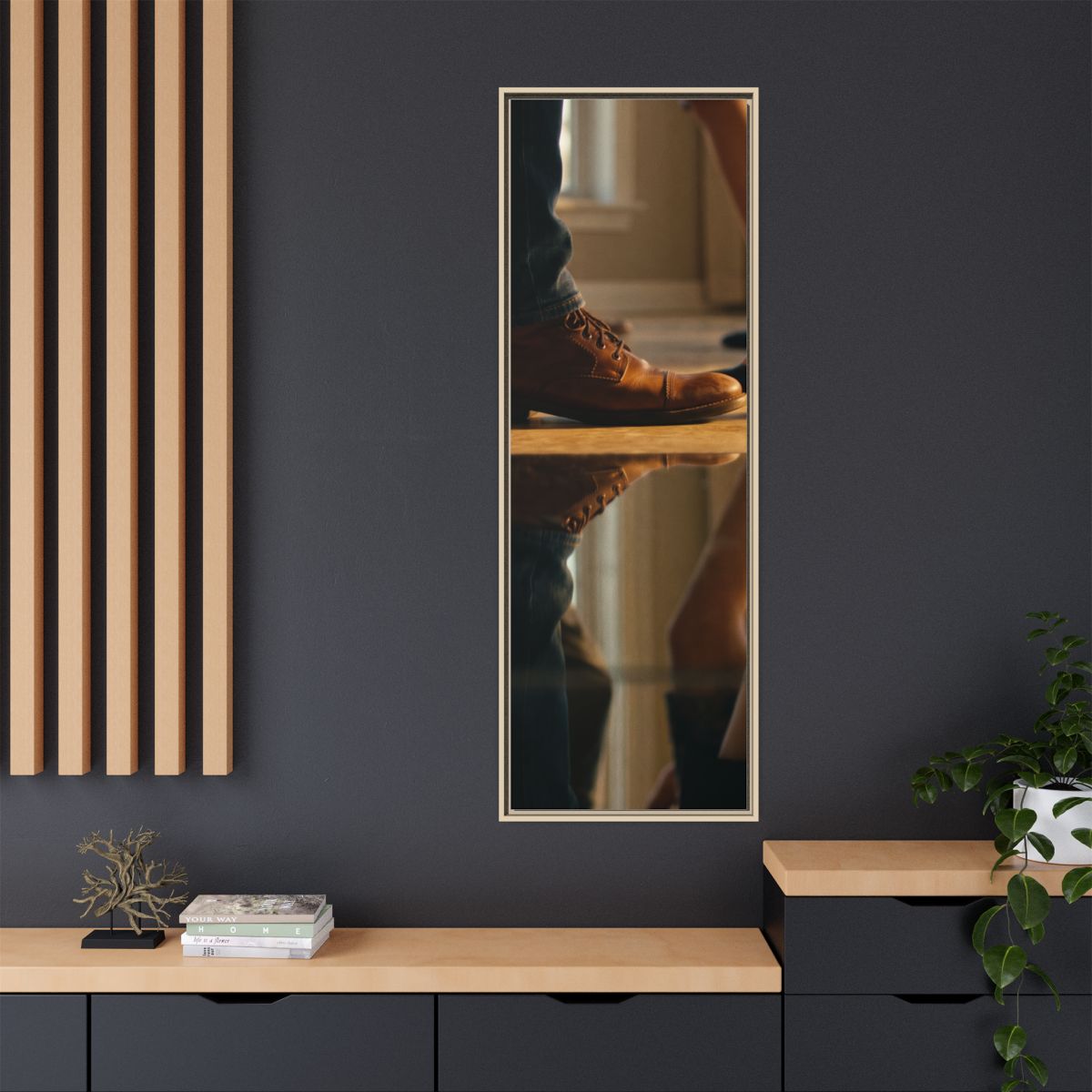 Matte Canvas, Framed - Golden Hour Reflections Cinematic Art...
