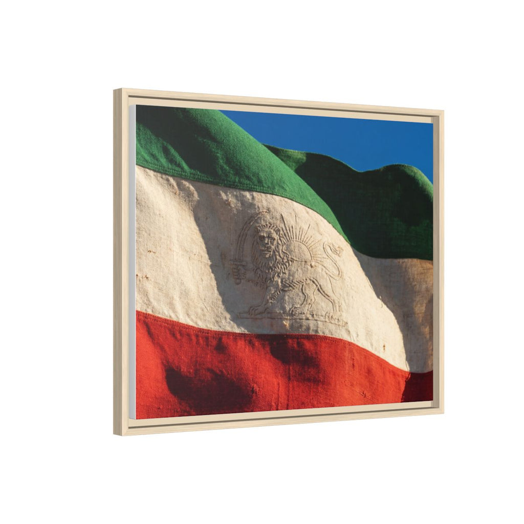 Framed Canvas Art - Distressed Flag — Natural / 1.25"