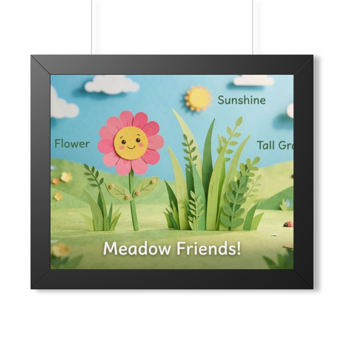 Framed Horizontal Poster - Meadow Vista — Black (14×11... |...