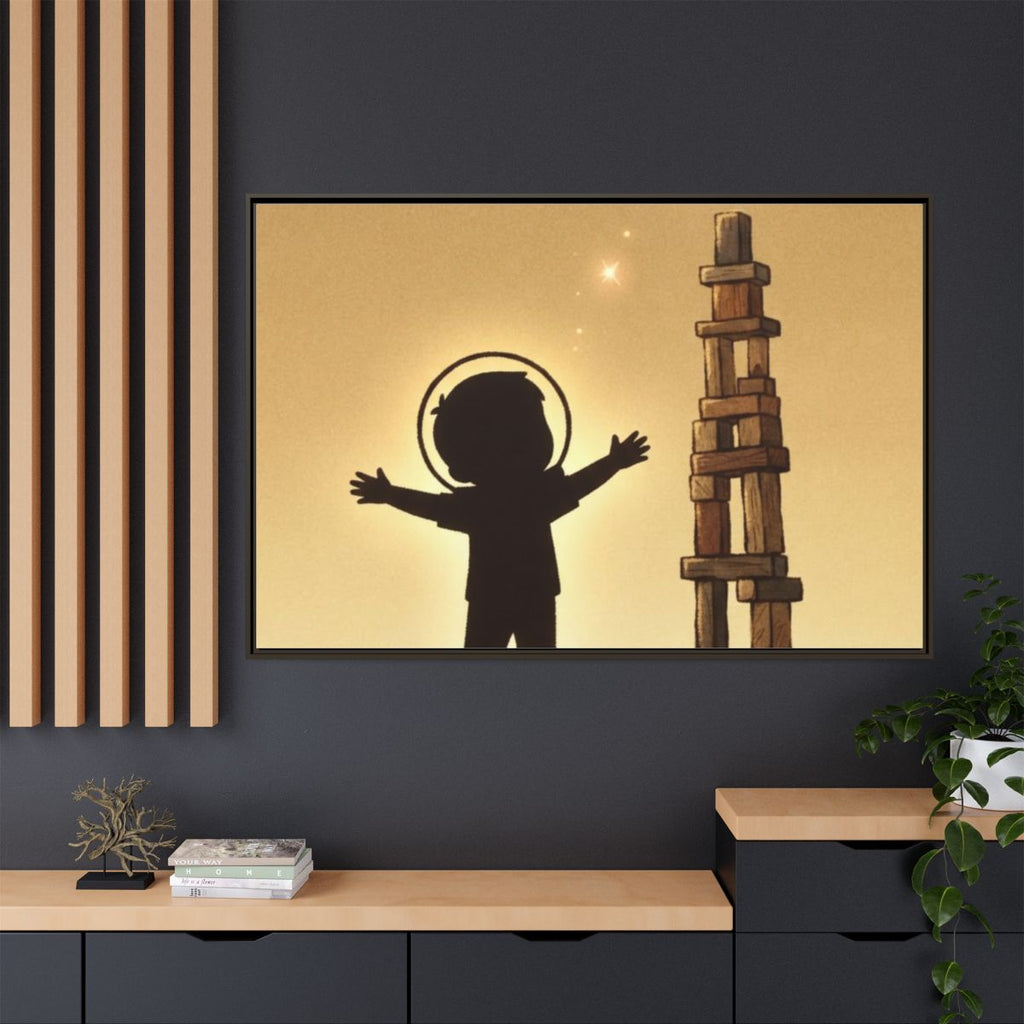 Matte Canvas, Framed - Dreaming Under Crescent Moon... |...