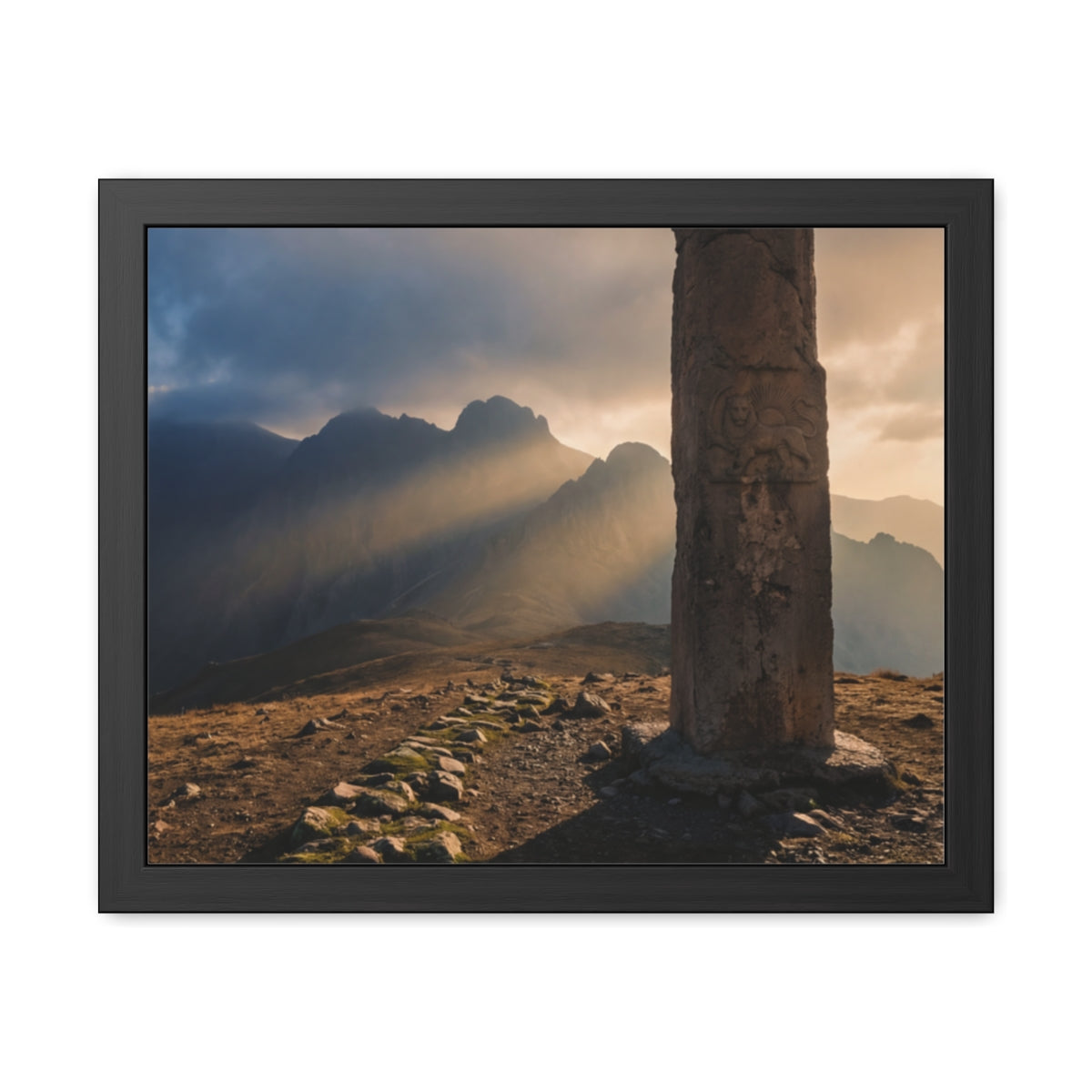 Framed Poster - Ancient Lion & Sun
