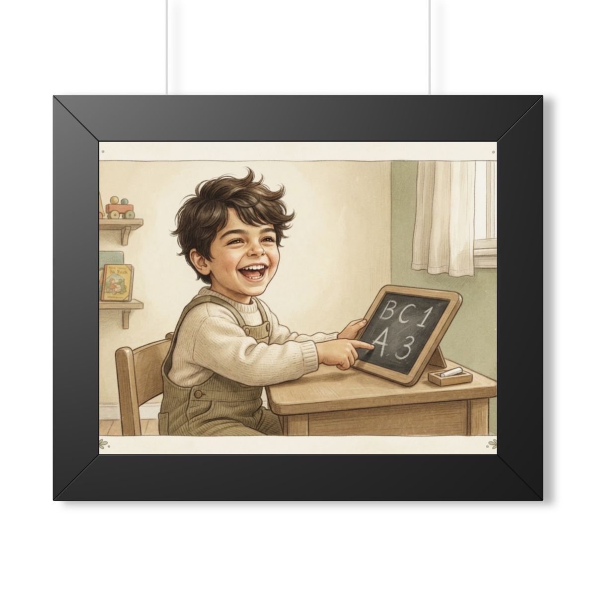 Framed Horizontal Poster - Little Scholar — Black (14×11......