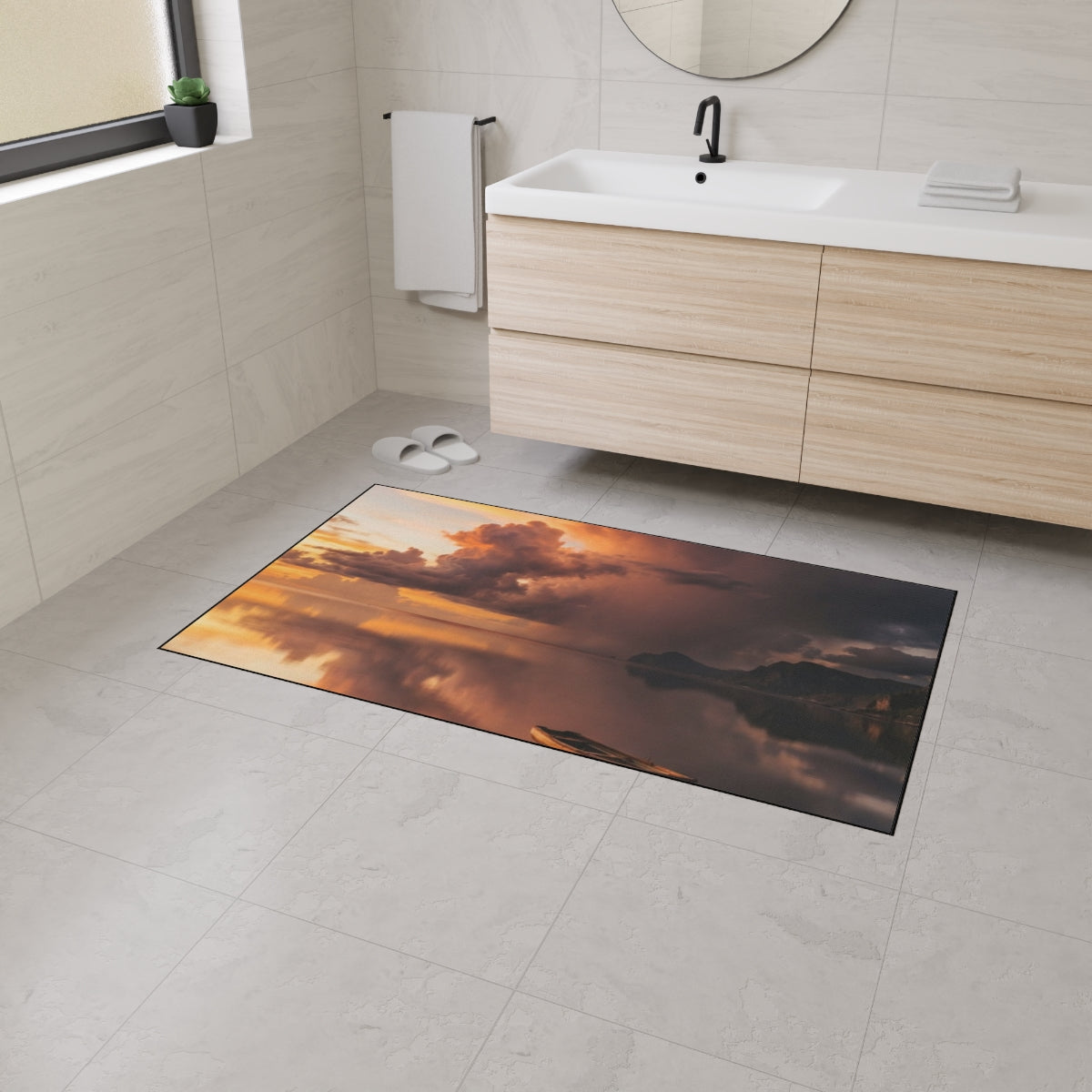 Heavy Duty Floor Mat - Golden Hour Serene Entry | Echovira...