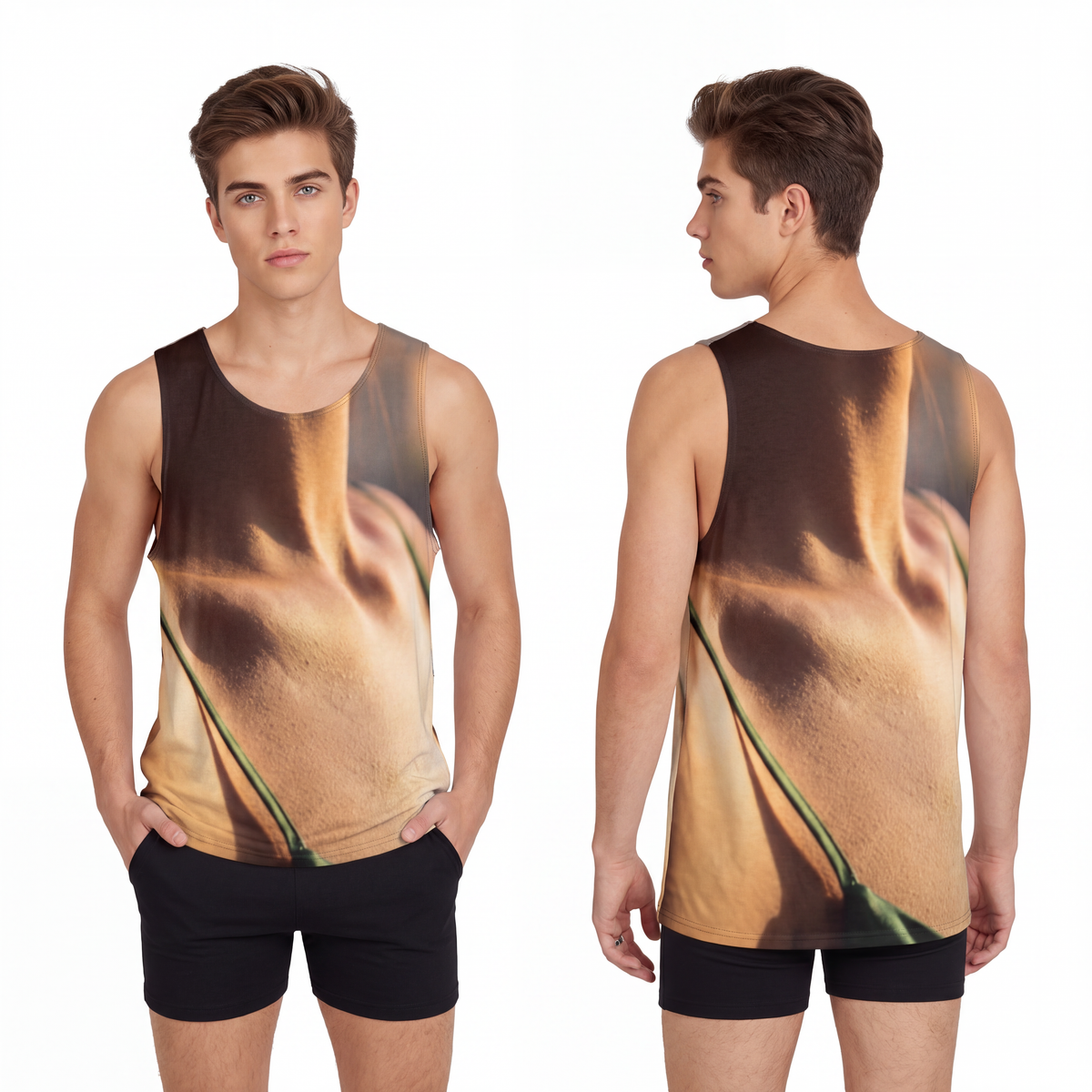 Golden Hour Men's Tank - Emerald Sunset active | Echovira...