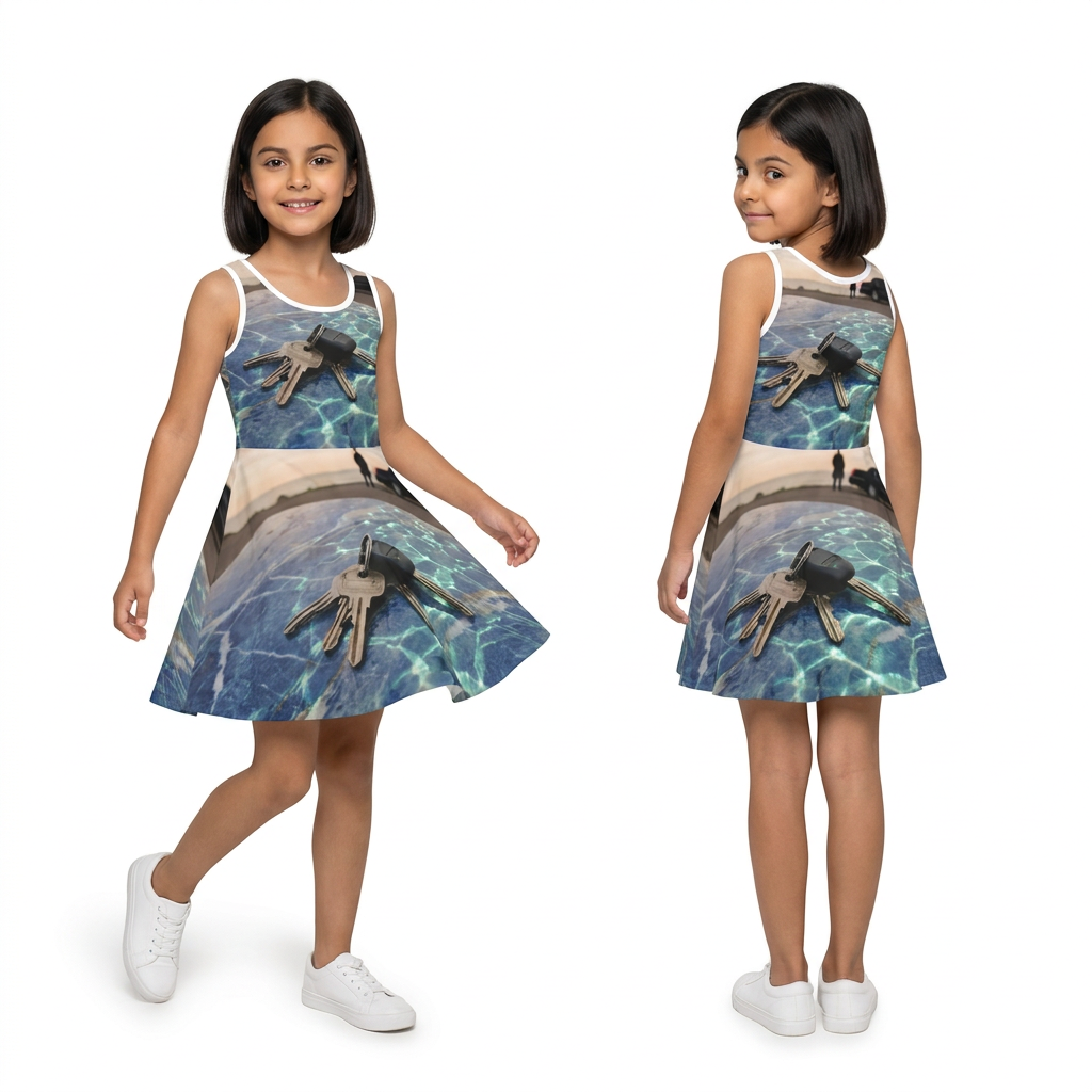 Girls' Sleeveless Sundress with Coastal Keys Art