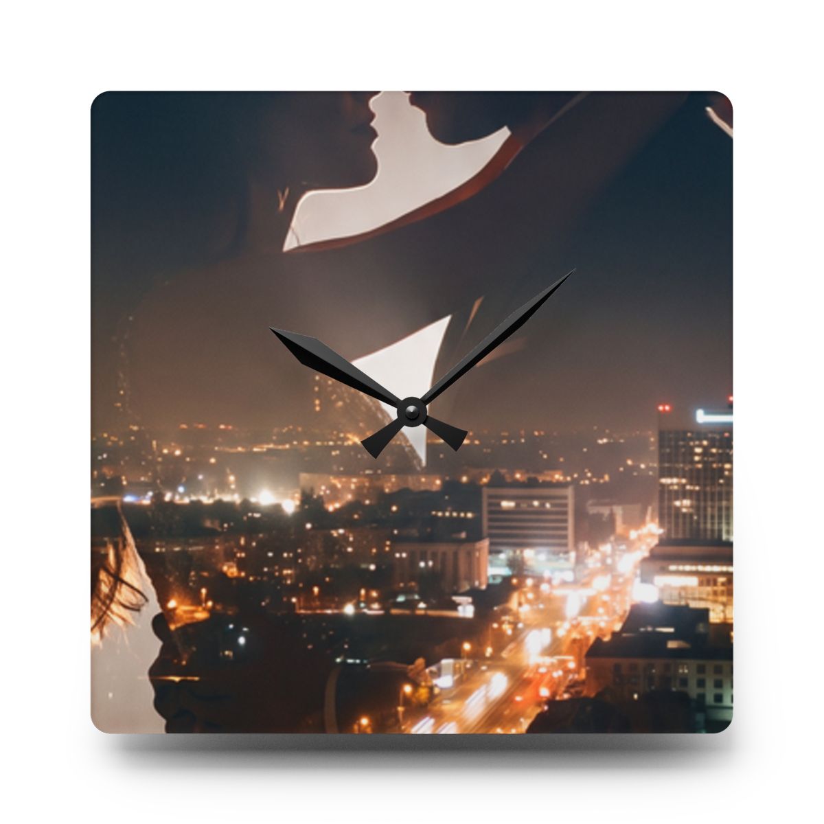 Acrylic Wall Clock - Metropolitan Night | Echovira Gallery