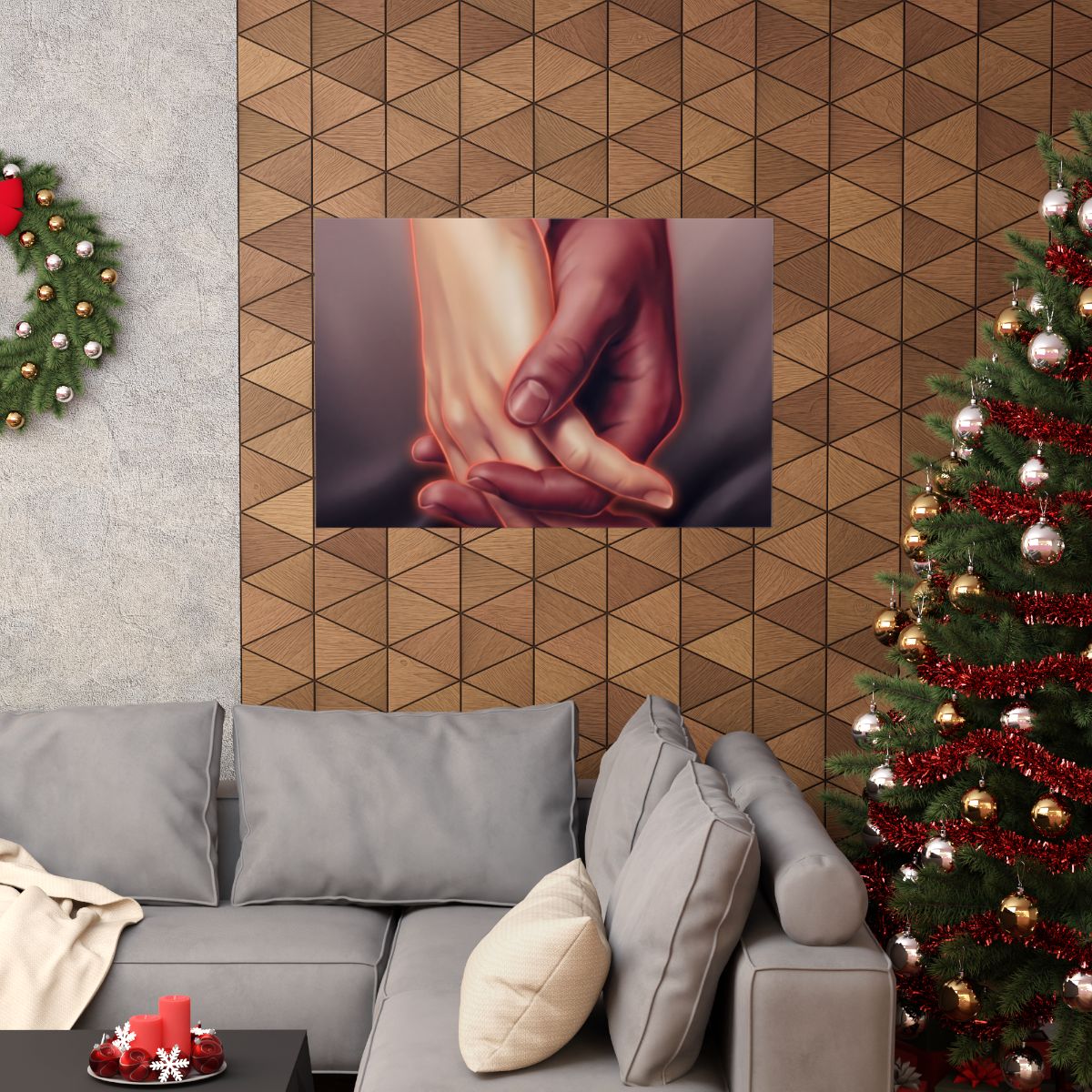 Matte Horizontal Posters - Ethereal Connection Holding Hands...