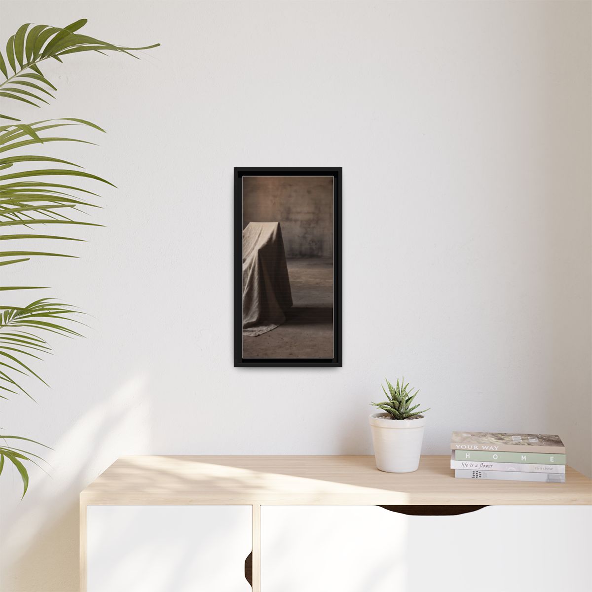 Matte Canvas, Framed - Draped Silence Still Life Art... |...