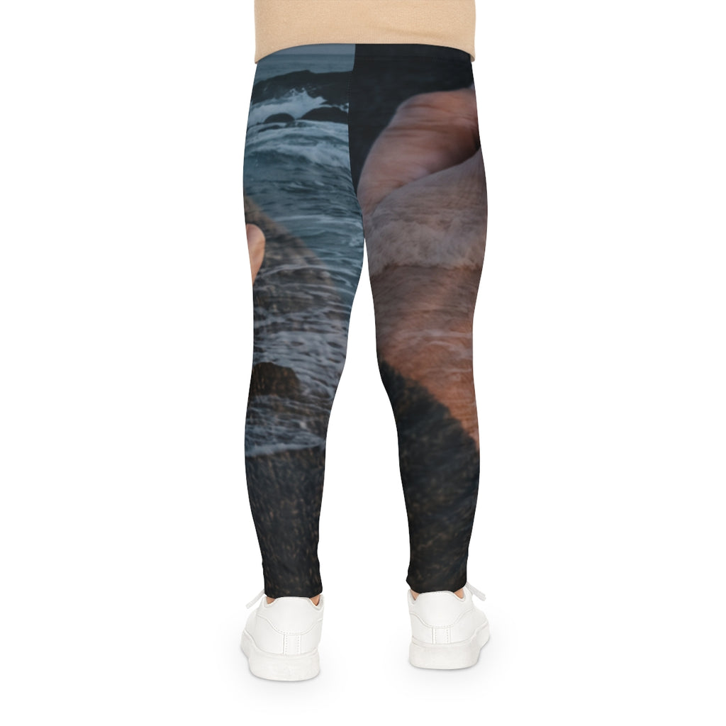 Kids Leggings Coastal Ocean Wave Art