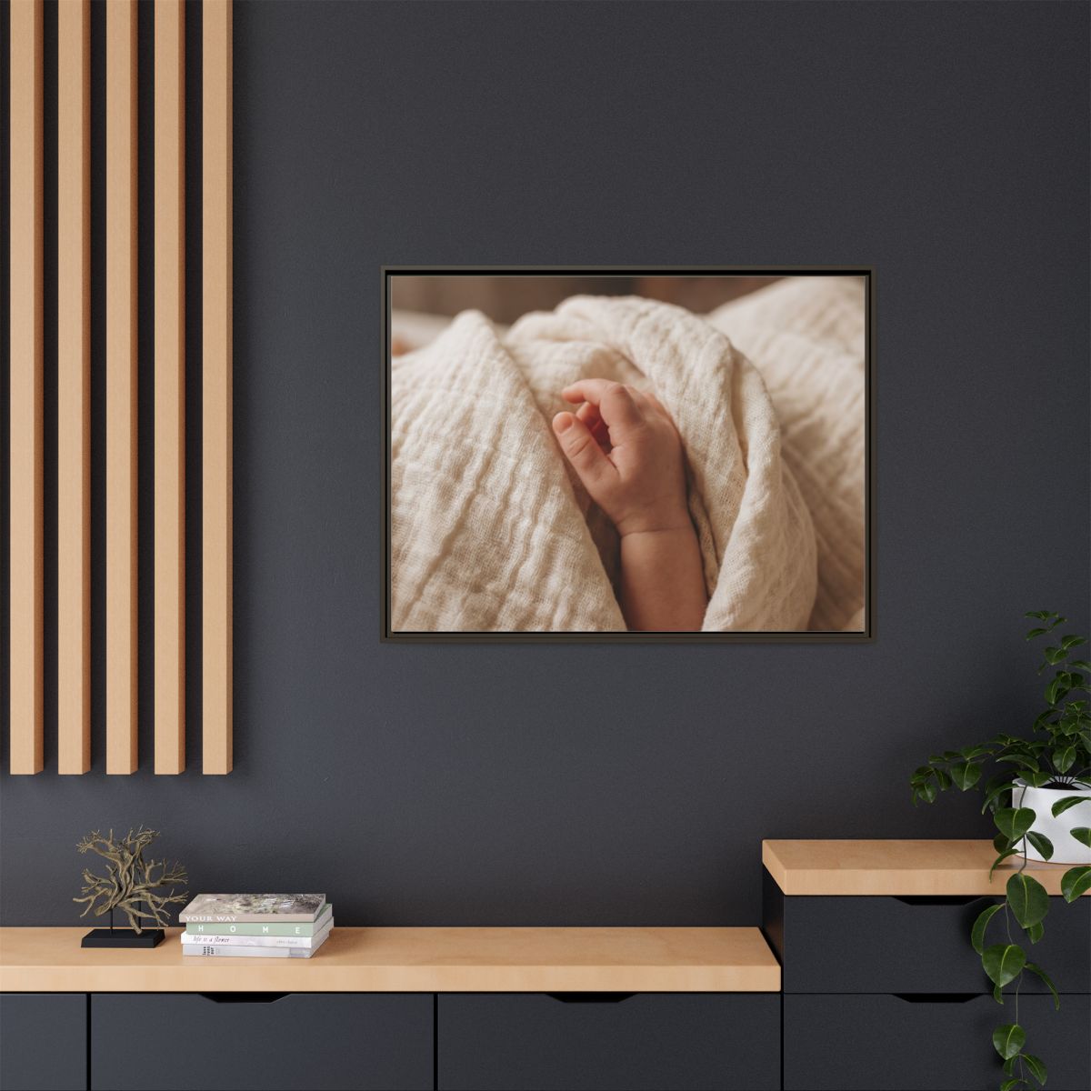 Framed Matte Canvas - Neutral Nursery — Espresso / 1.25"