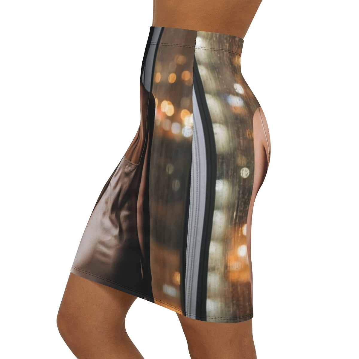 Women's Pencil Skirt - Rainscape Grid | Echovira Gallery