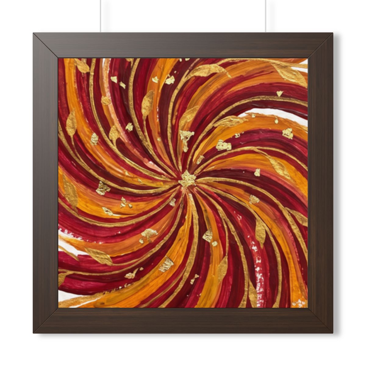 Framed Vertical Poster - Gilded Solstice Art — Walnut... |...