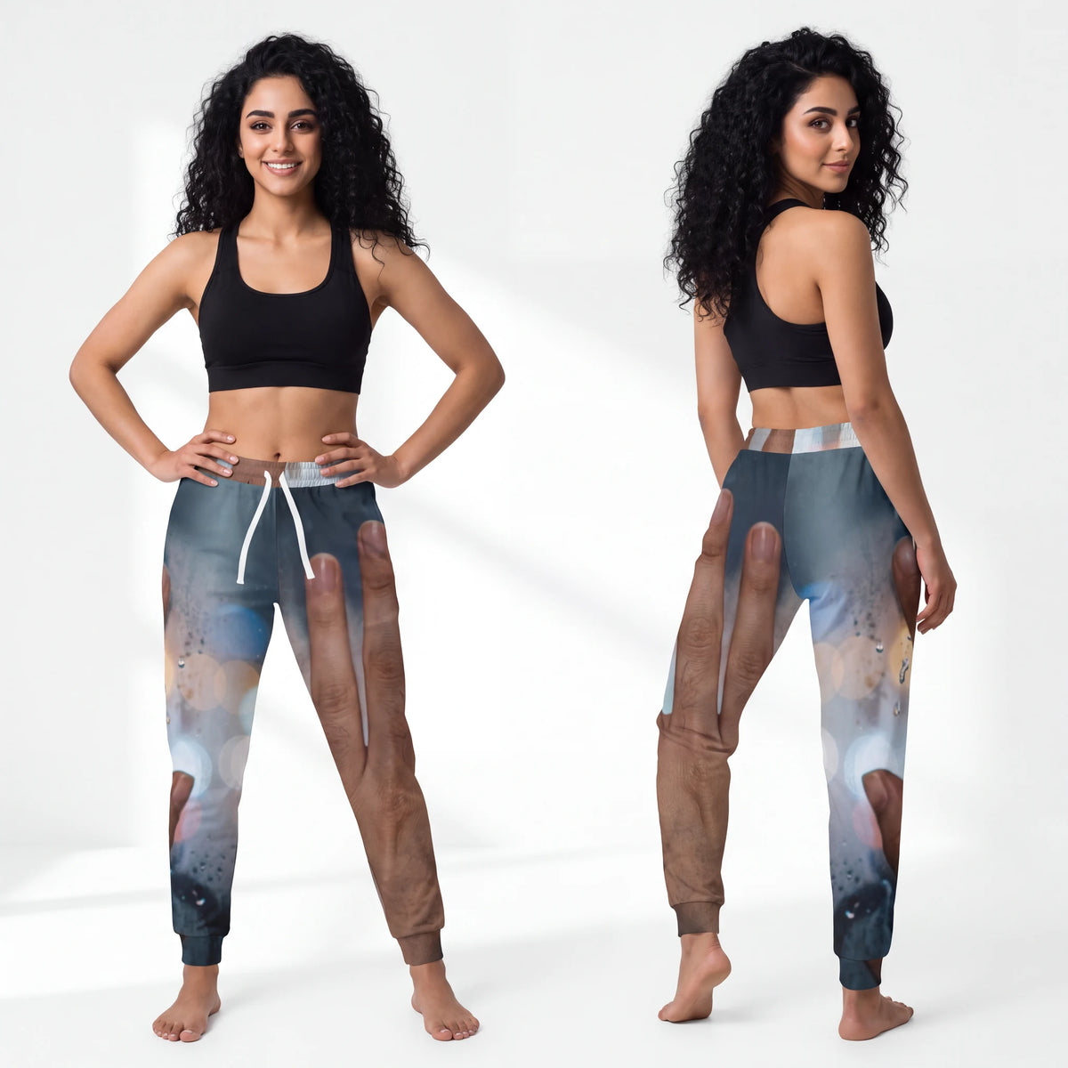 Women's Athletic Joggers Rainy City Art