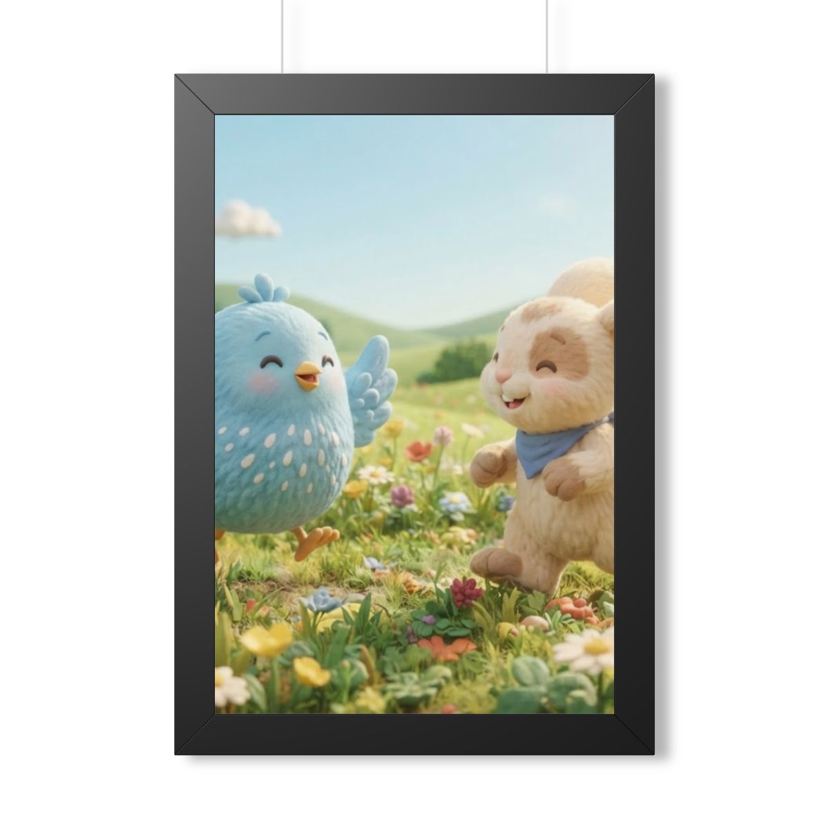 Framed Vertical Poster - Meadow Friends View — Black (11×14...