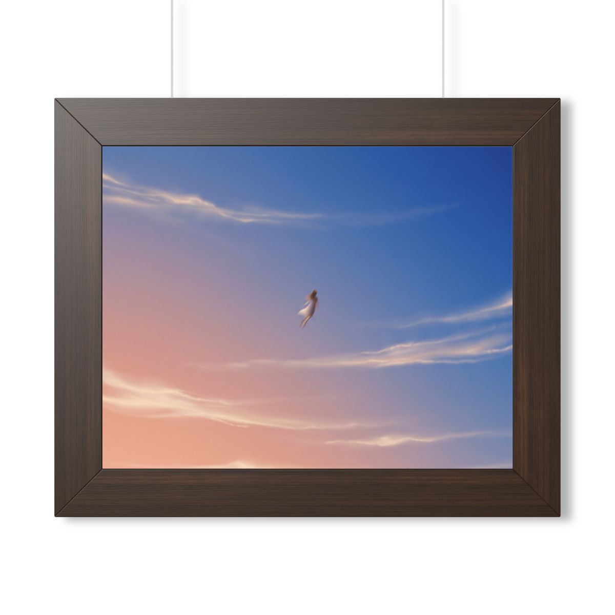 Framed Horizontal Poster - Horizon Sky Calm — Walnut (14×11...