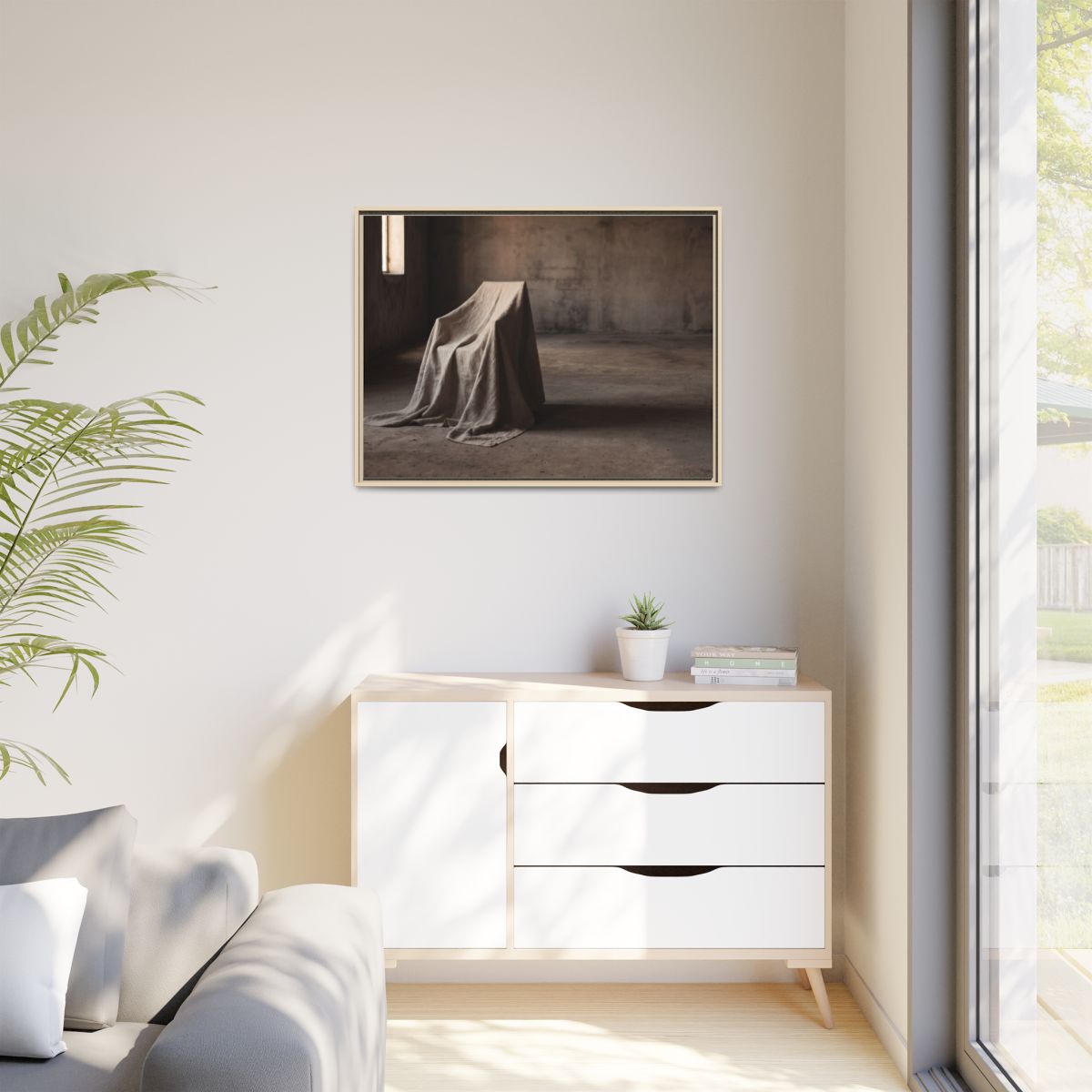 Matte Canvas, Framed - Draped Silence Still Life Art... |...