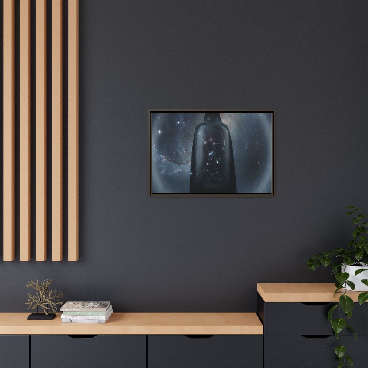 Framed Matte Canvas - Cosmic Sentinel — Espresso / 1.25"......