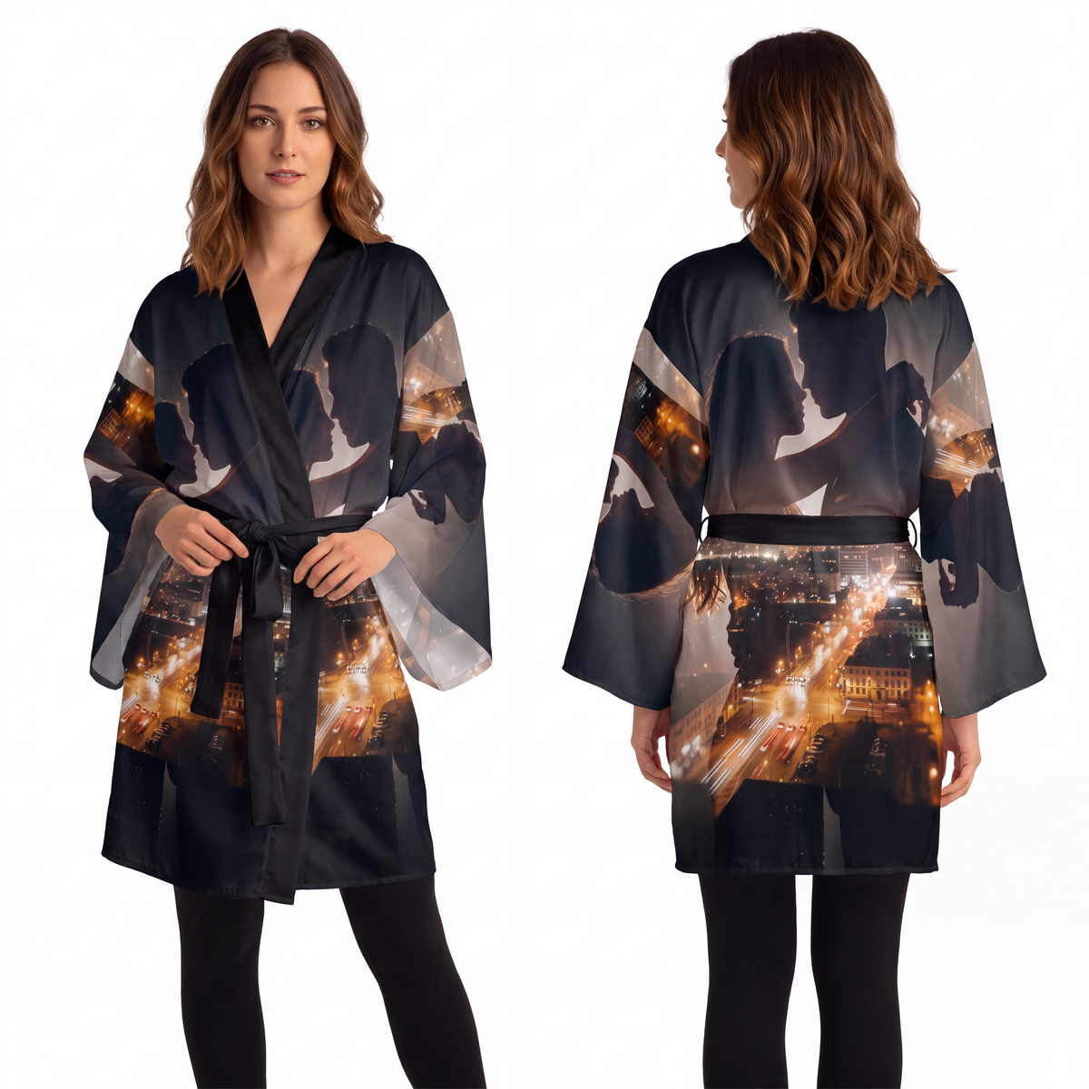 Kimono Robe - Midnight Metropolitan Romance | Echovira...