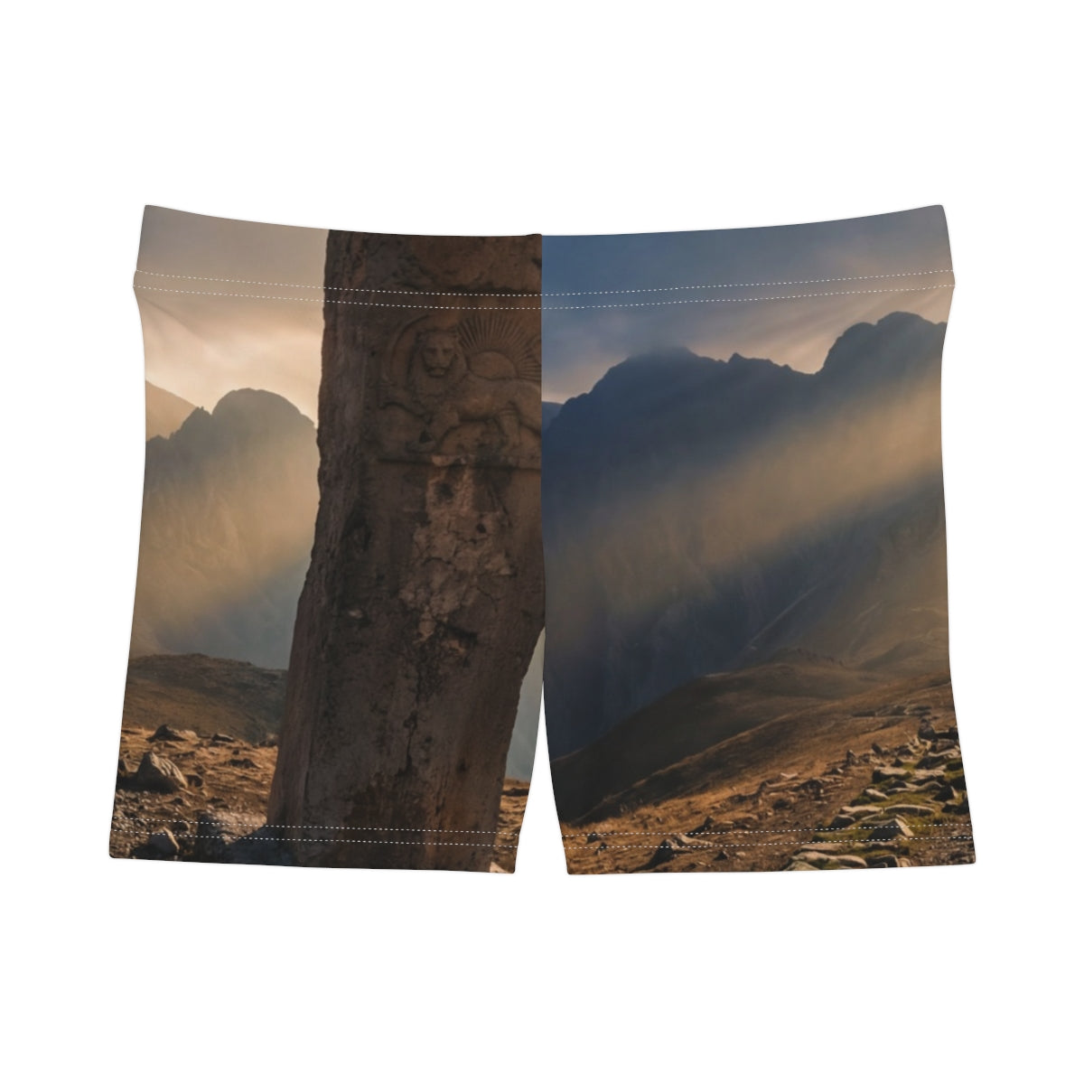 Women's Shorts - Mystic Monolith Ancient Persian Mountain......