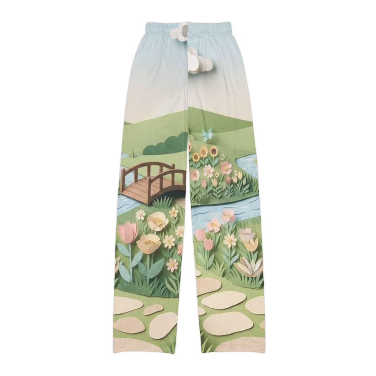 Kids Lounge Pants - Sunny Paper Meadow | Echovira Gallery