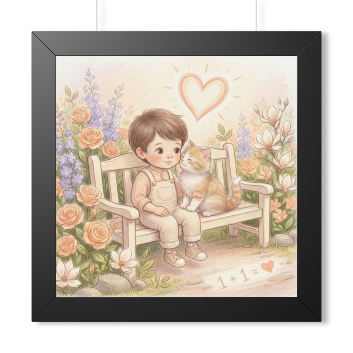 Framed Vertical Poster - Tender Garden Friendship Storybook...