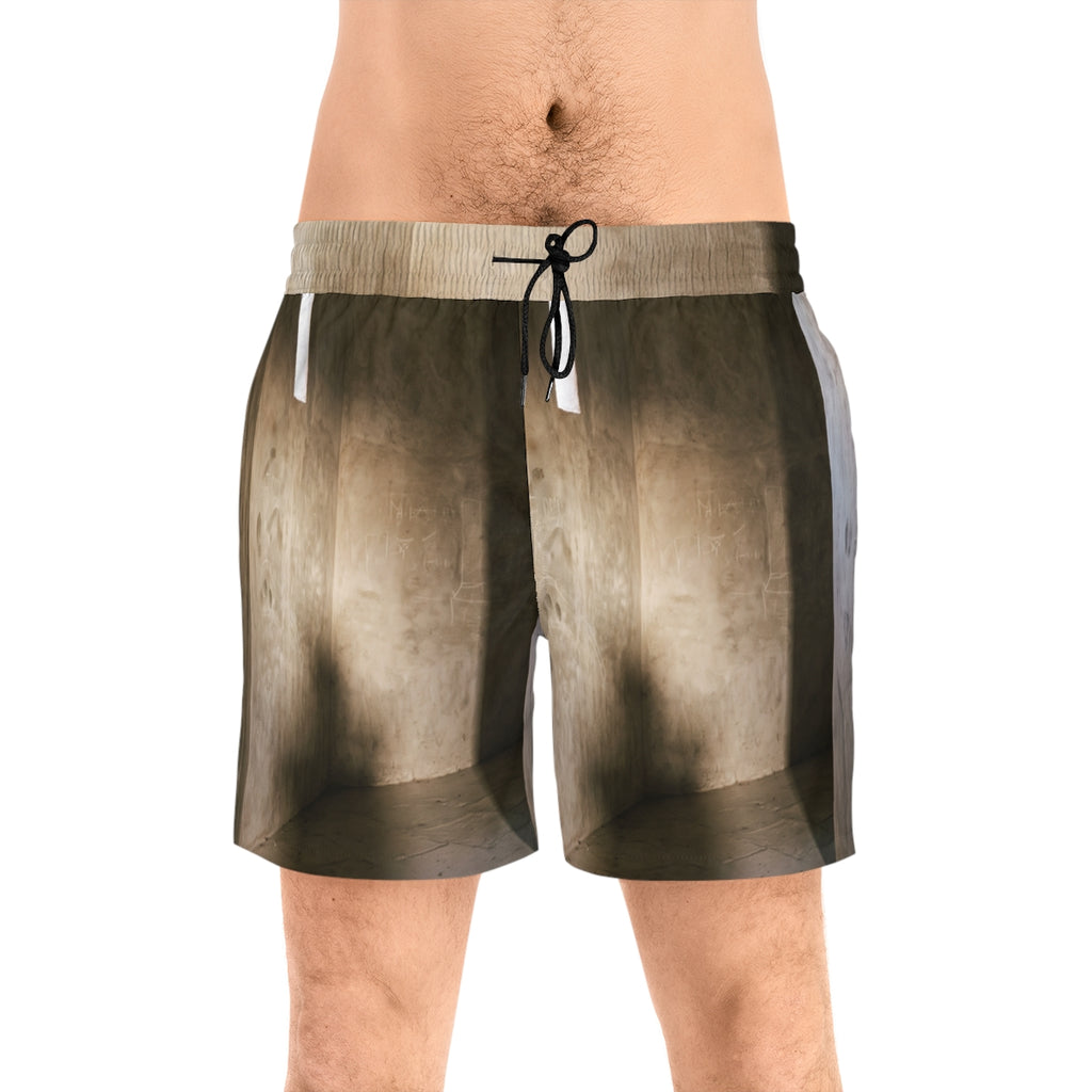 Men's Mid-Length Swim Shorts - Shadows of the Citadel moody...