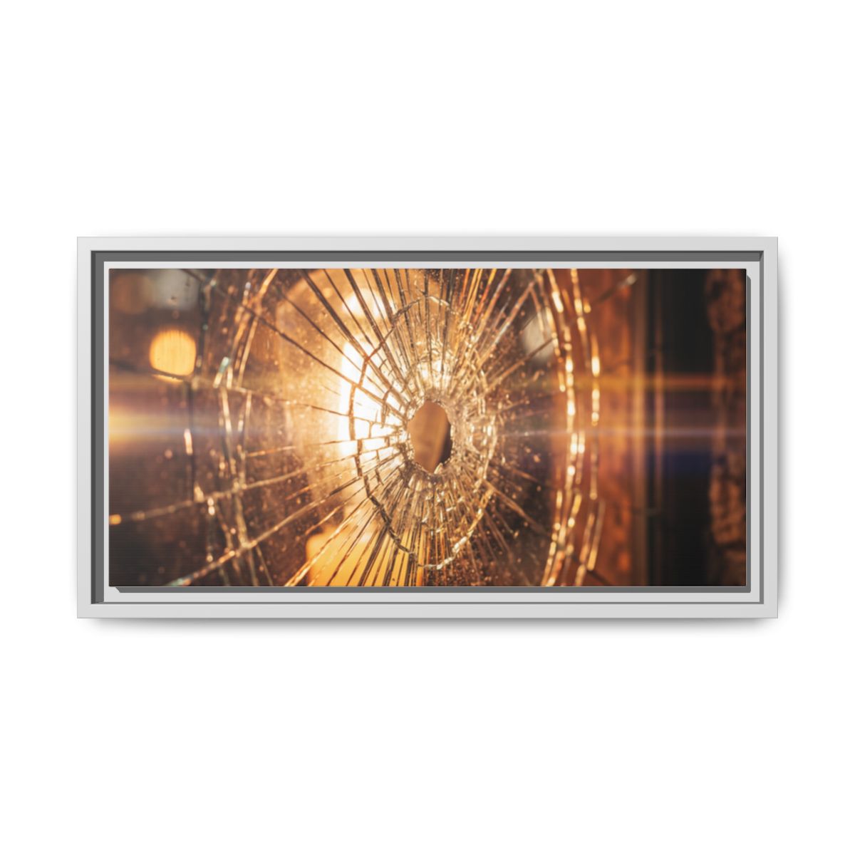 Framed Matte Canvas - Shattered Glass — White / 1.25"