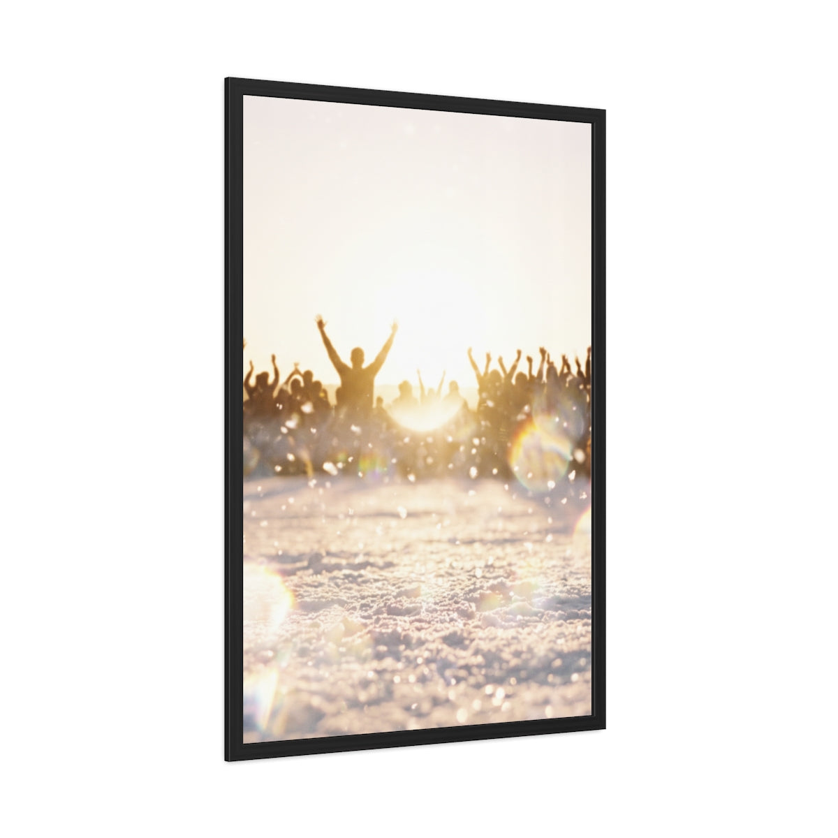 Framed Poster Portrait Golden Crowd Celebration