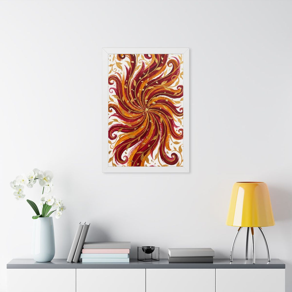 Framed Vertical Poster - Gilded Solstice Art — White (11×14...