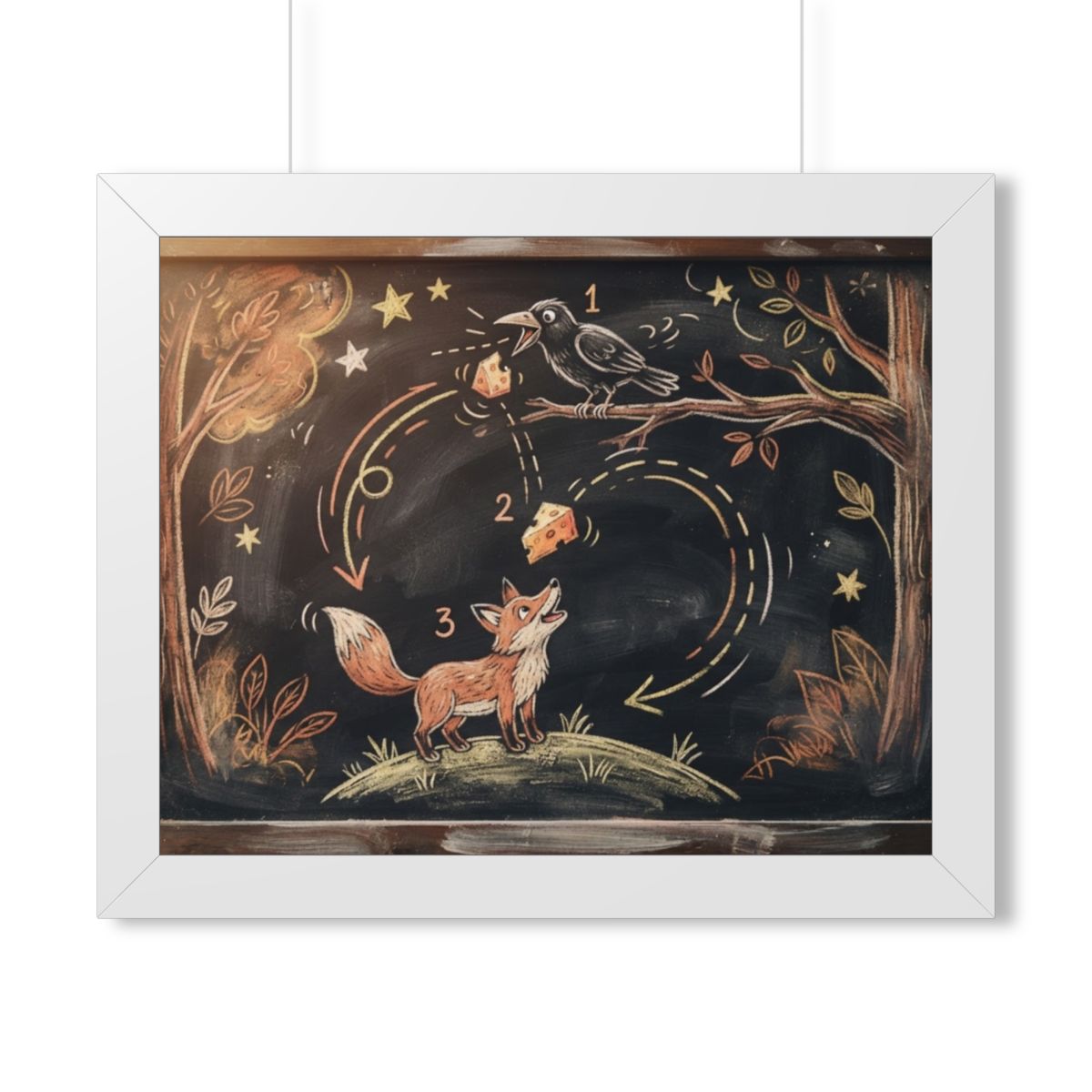 Framed Horizontal Poster - Storybook Slate — White (14×11......