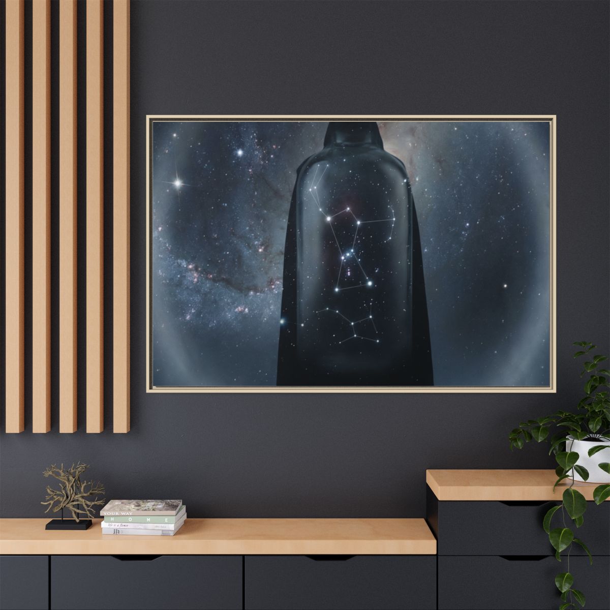 Matte Canvas, Framed - Cosmic Sentinel Orion Constellation...