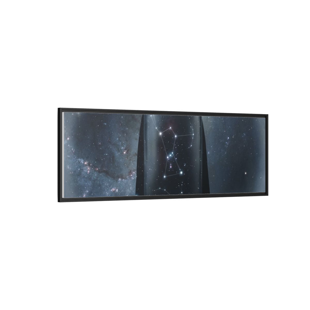 Framed Matte Canvas - Cosmic Sentinel — Black / 1.25" (10×8, 12×9, 14×11, 16×12, 20×10, 18×12, 20×16, 24×16, 24×18, 36×12, 24×20, 32×16, 30×20, 30×24, 32×24, 48×16, 36×24, 48×24, 40×30, 60×20, 48×32, 60×30 & 60×40)