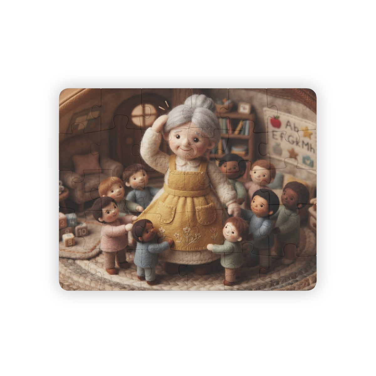 Kids' Puzzle, 30-Piece - Cozy Storybook Cottage Felted Art |...