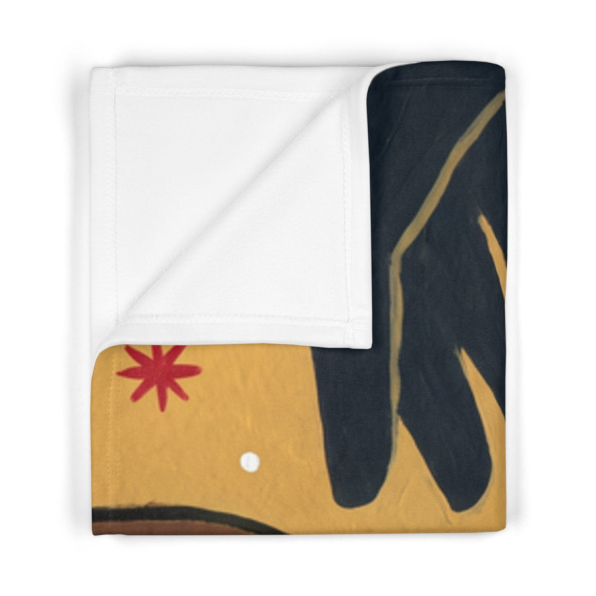 Folk Art Baby Blanket with Star Motifs