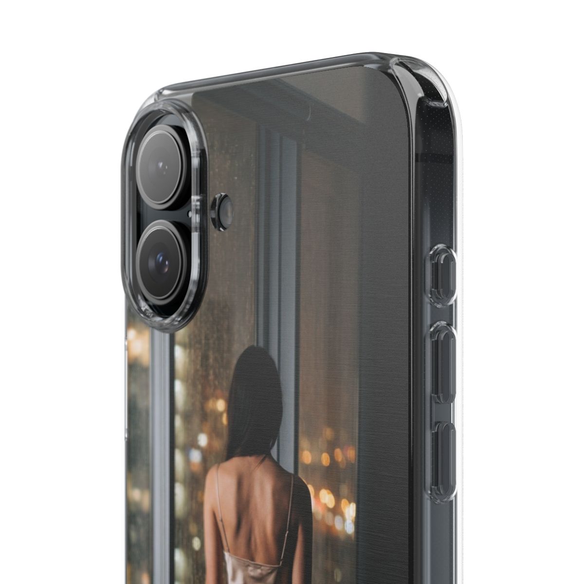 Clear Impact-Resistant Cases - Midnight Rain Clear Phone......