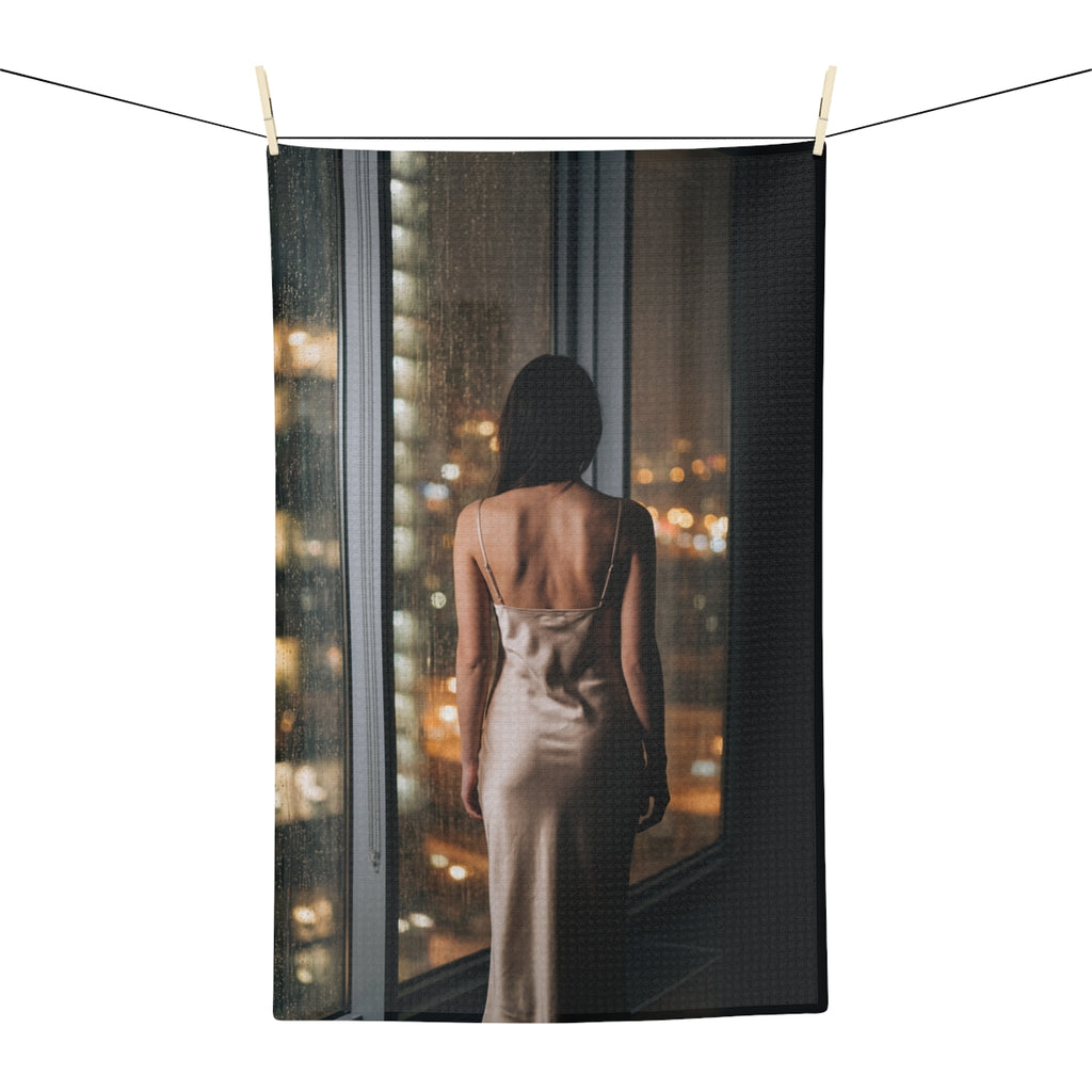 Microfiber Tea Towel - Amber Bokeh Lights