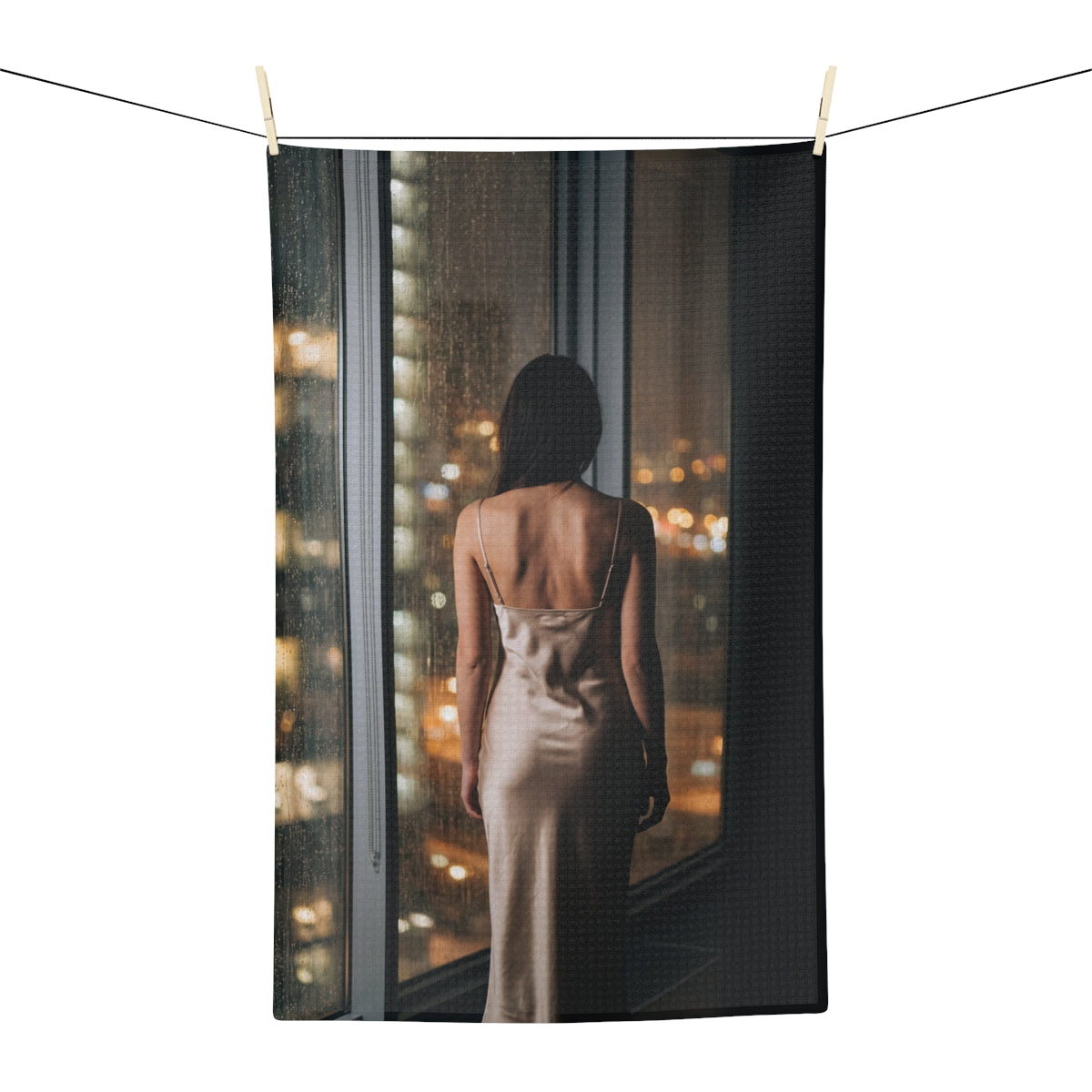 Microfiber Tea Towel - Amber Bokeh Lights