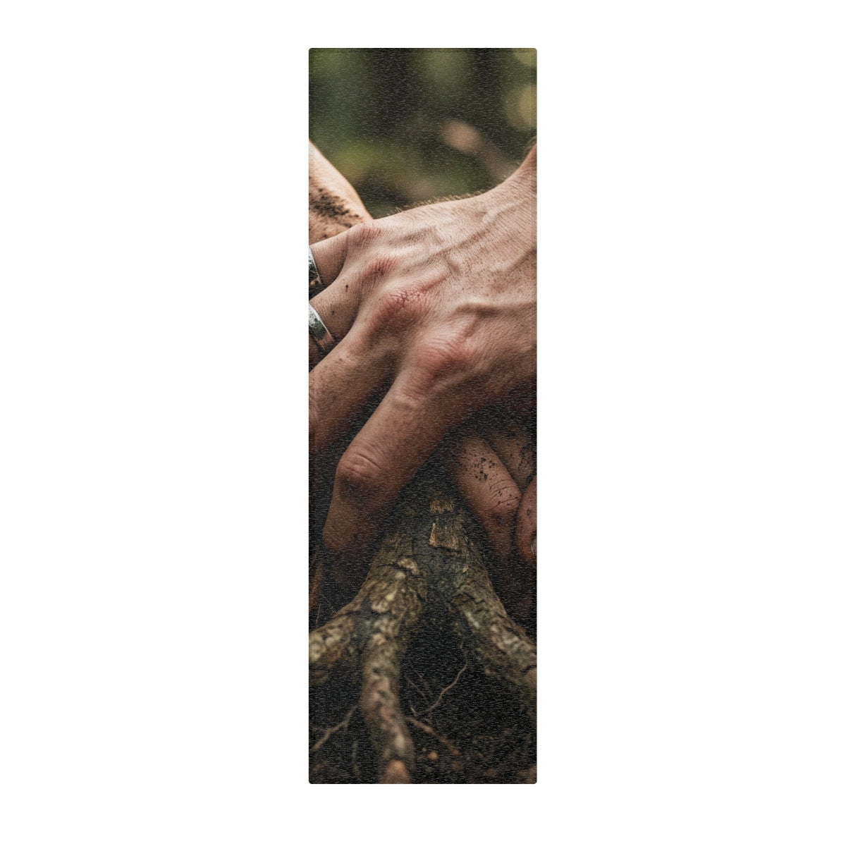 Area Rugs with Forest Roots and Hands Art