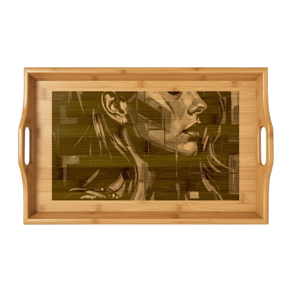 Bamboo Serving Tray - Shattered Elegance | Echovira Gallery