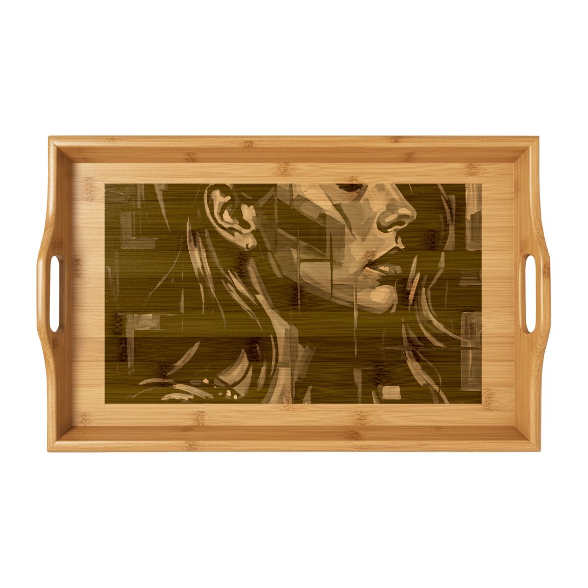 Bamboo Serving Tray - Shattered Elegance | Echovira Gallery